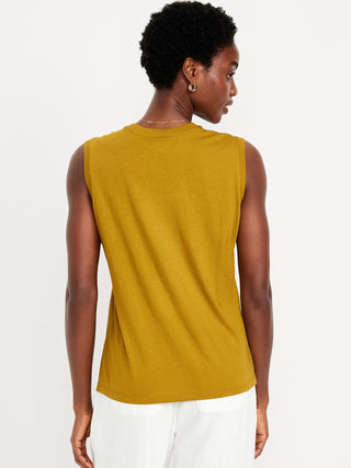 Camiseta sin Mangas Cuello Redondo