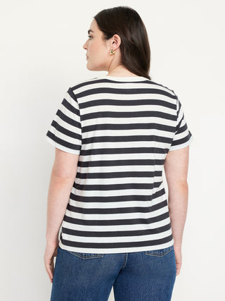 Camiseta Cuello Redondo con Estampado de Rayas
