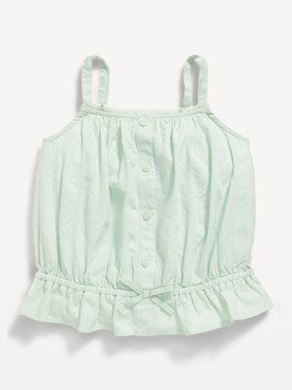 Blusa Peplum Cuello Recto de Algodón, Bebé