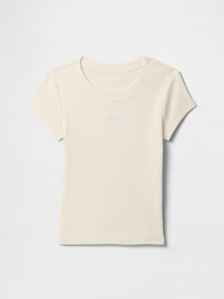 Camisa Manga Corta Ajustada con Logo, Niña