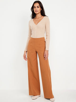 Pantalón Talle Alto con Bolsillos de Algodón