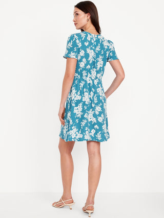 Vestido Manga Corta con Estampado