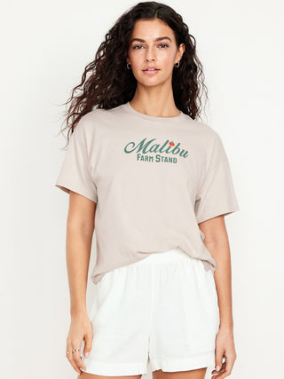 Camiseta Manga Corta con Gráfico de Algodón