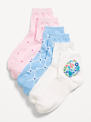 Paquete de 3 Medias con Estampado, Mujer