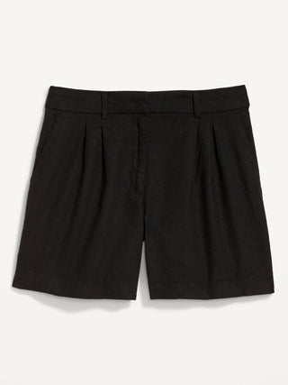 Short Talle Alto con Bolsillos de Lino