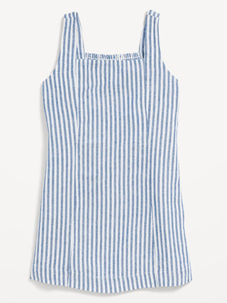 Vestido Escote Cuadrado con Estampado Rayas, Niña