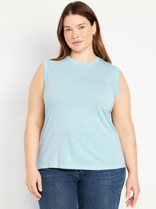 Camiseta sin Mangas Cuello Redondo