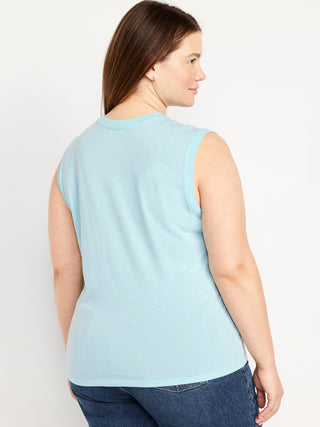 Camiseta sin Mangas Cuello Redondo