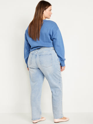 Jeans Holgados Talle Alto con Bolsillos