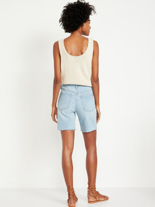 Short Denim Talle Alto con Desgastados