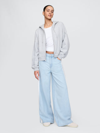 Jeans Holgados Talle Medio con Bolsillos