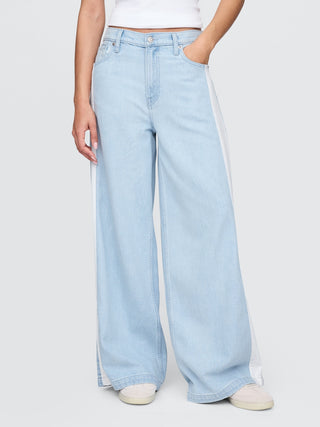 Jeans Holgados Talle Medio con Bolsillos