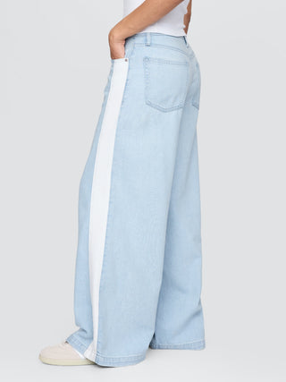 Jeans Holgados Talle Medio con Bolsillos