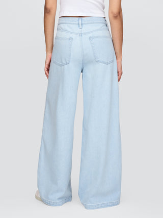 Jeans Holgados Talle Medio con Bolsillos