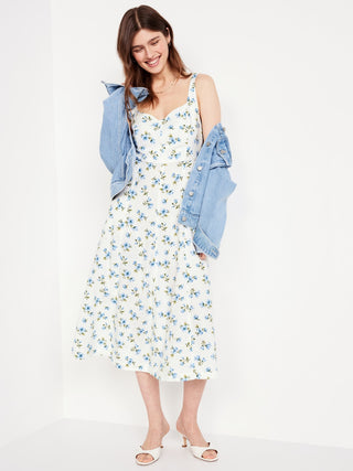 Vestido con Escote Corazón Estampado