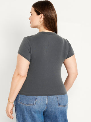 Camiseta Ajustada Manga Corta de Algodón