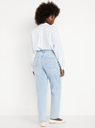 Jeans Holgados Talle Alto con Bolsillos