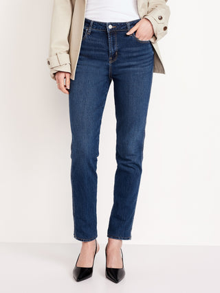 Jeans delgados vintage de cintura alta.
