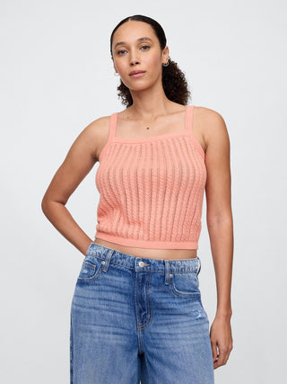 Camiseta Escote Cuadrado con Tejido Acanalado
