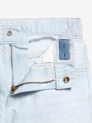Jeans Ancho Talle Alto con Bolsillos, Niña