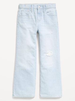 Jeans Ancho Talle Alto con Bolsillos, Niña