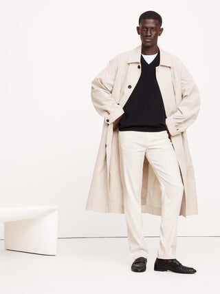Pantalón Slim Fit con Bolsillos de Lino