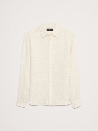 Camisa Manga Larga con Textura de Lino