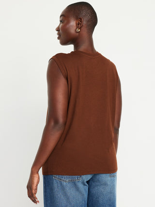 Camiseta sin Mangas Cuello Redondo
