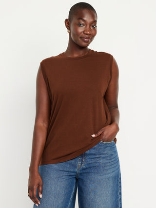Camiseta sin Mangas Cuello Redondo