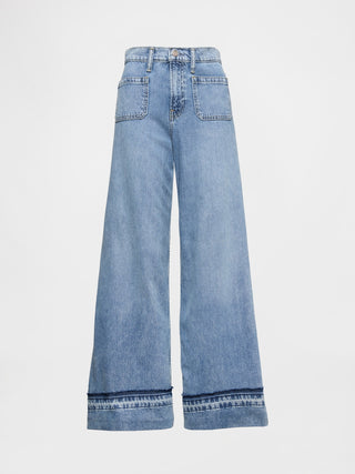 Jeans Anchos Talle Medio con Bolsillos