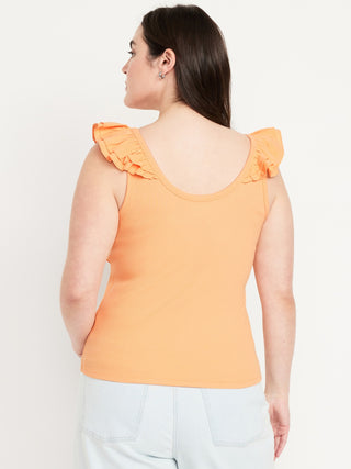 Camiseta sin Mangas con Detalle de Volantes