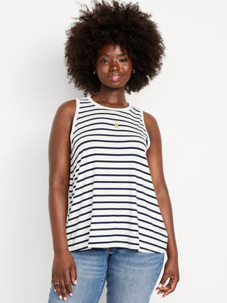 Camiseta sin Mangas con Estampado de Rayas