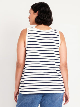 Camiseta sin Mangas con Estampado de Rayas