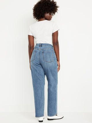Jeans Holgados Talle Medio con Bolsillos