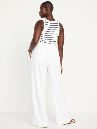 Pantalón Ancho Talle Alto de Lino