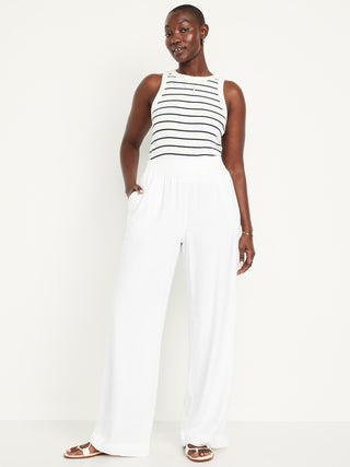 Pantalón Ancho Talle Alto de Lino