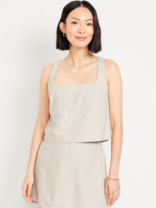 Blusa sin Mangas con Escote Cuadrado