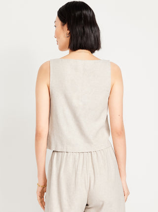 Blusa sin Mangas con Escote Cuadrado