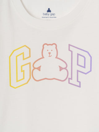 Camiseta Manga Corta con Vuelo y Logo, Bebé