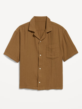 Camisa Manga Corta con Bolsillo de Algodón