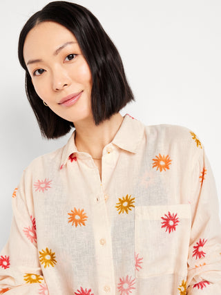 Camisa Manga Larga con Estampado Floral