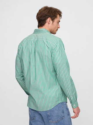 Camisa Manga Larga con Bolsillo de Algodón