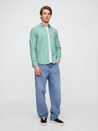 Camisa Manga Larga con Bolsillo de Algodón