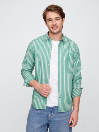 Camisa Manga Larga con Bolsillo de Algodón