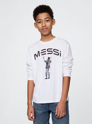 Camiseta Manga Larga con Gráfico Messi, Niño