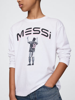Camiseta Manga Larga con Gráfico Messi, Niño