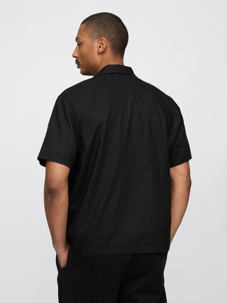 Camisa Manga Corta con Bolsillo de Lino