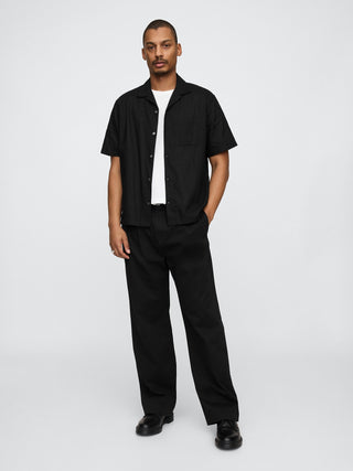 Camisa Manga Corta con Bolsillo de Lino