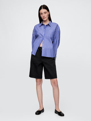 Bermuda Denim Talle Medio con Bolsillos