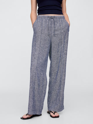 Pantalón con Cintura Elástica de Lino